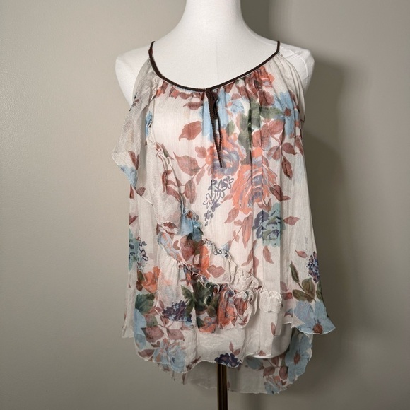 Buffalo boho sheer floral cami M - Picture 2 of 5